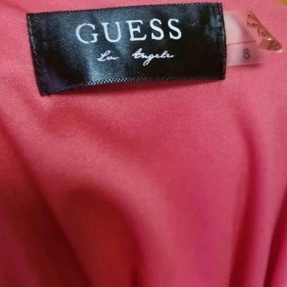 GUESS Pink and White Scalloped Mini Bandage Bodycon Dress - Picture 9 of 9